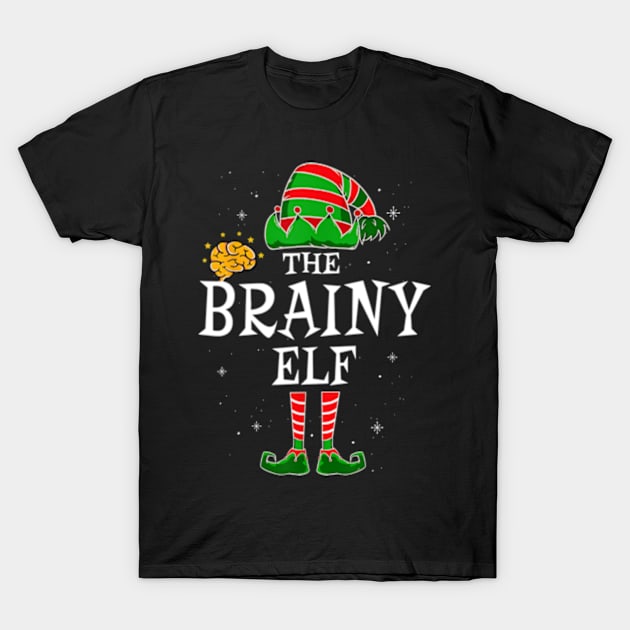 The Brainy Elf Group Matching Family Christmas Smart Funny T-Shirt by marchizano